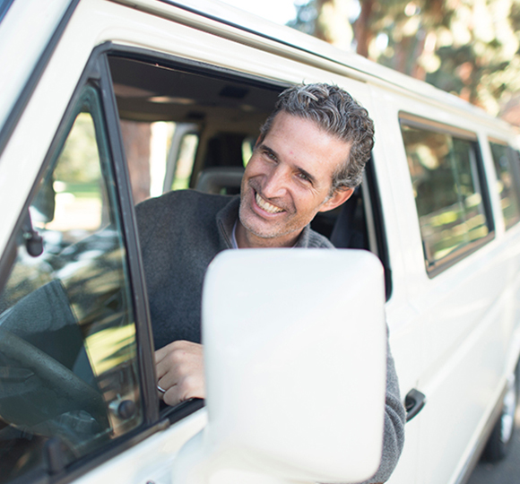 driver in a limousine