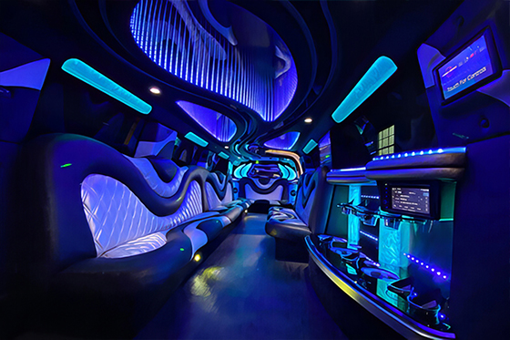 deluxe bar in a limo