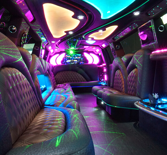 laser lights in a limo