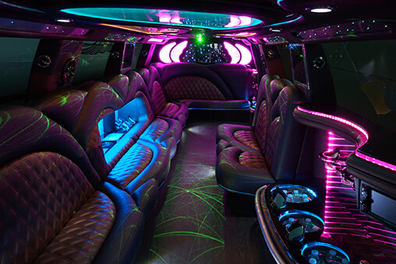 neon ligths in a limo