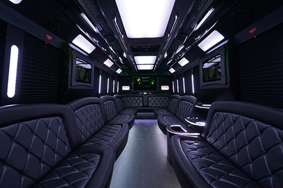 black leather seating