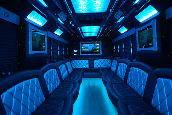 TV in a party bus